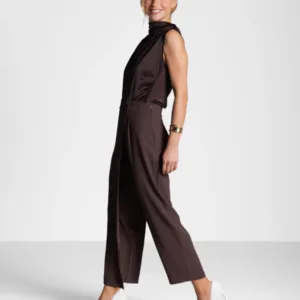 Ophelia Asymmetric Wrap Trousers | Espresso Brown